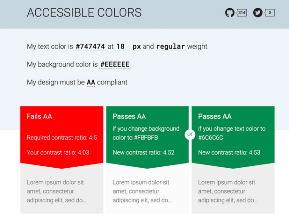 Visual Example of Accessible Colors