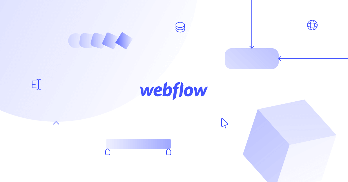 webflow logo in violet shapes and lines