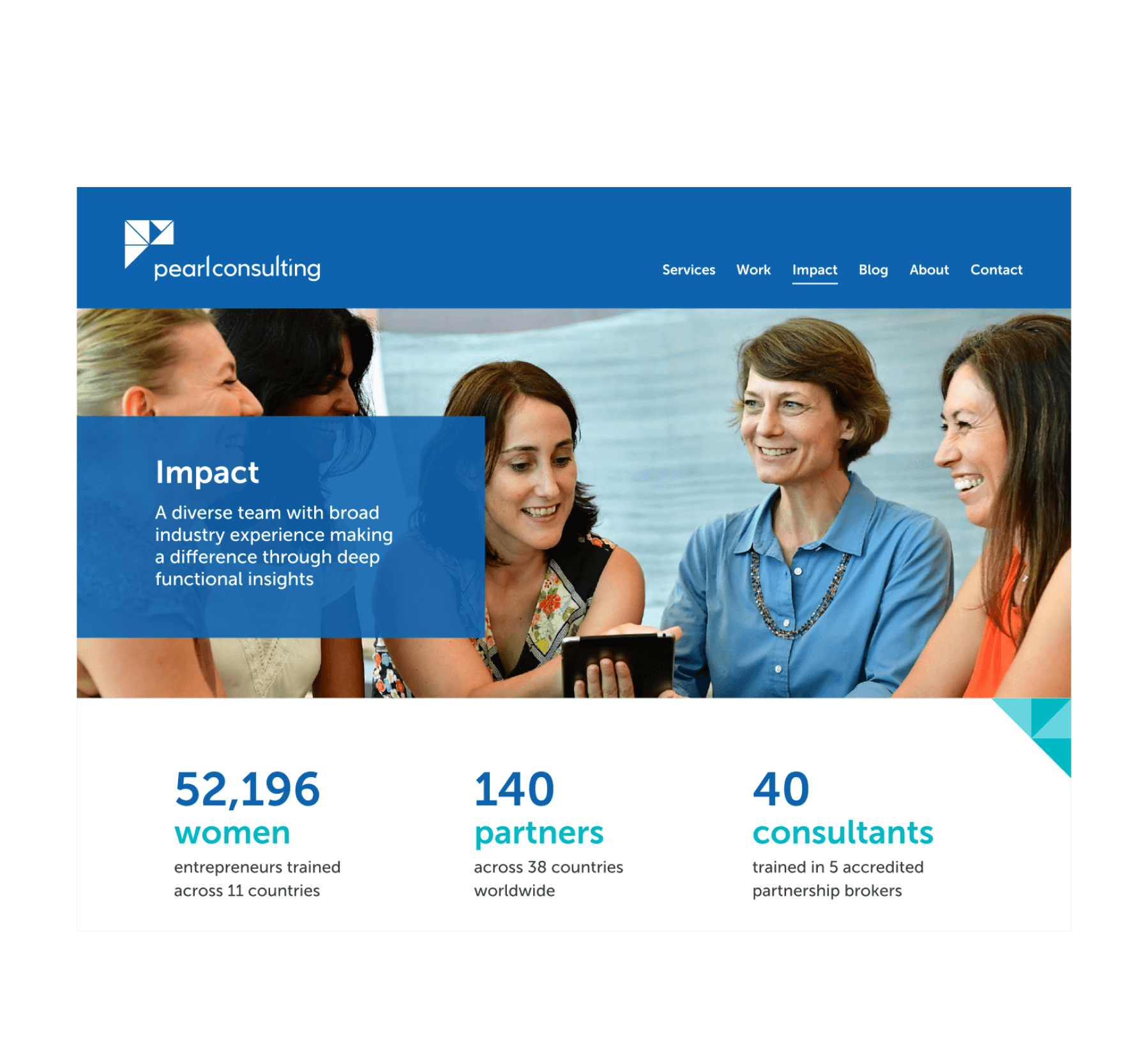 Pearl Consulting impact page screenshot