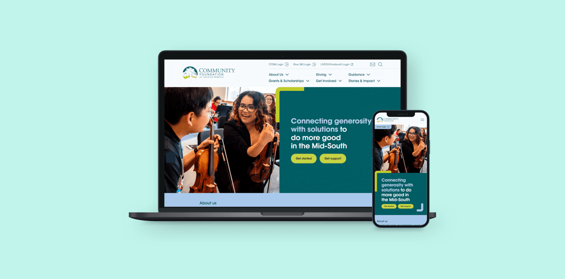 CFGM website shown on desktop and mobile mockups