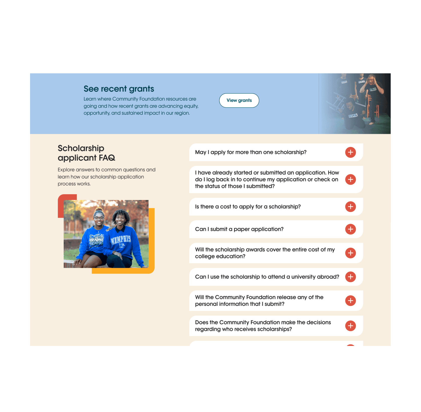 FAQ section screenshot