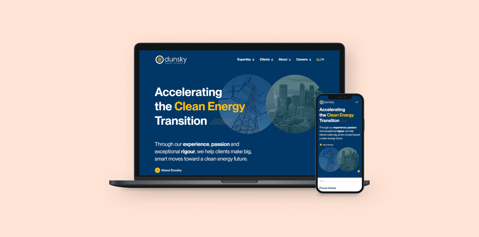 Dunsky site on a laptop screen and mobile screen