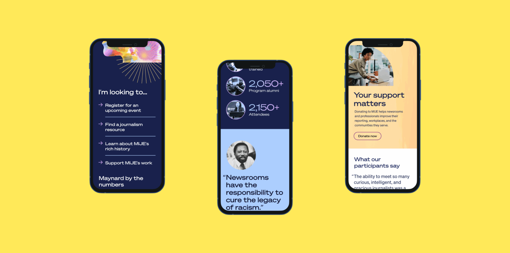 Maynard Institute mobile screen mockup