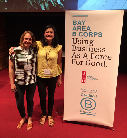 Maiya and Marie for the Bay Are B Corps event using business as a force for good