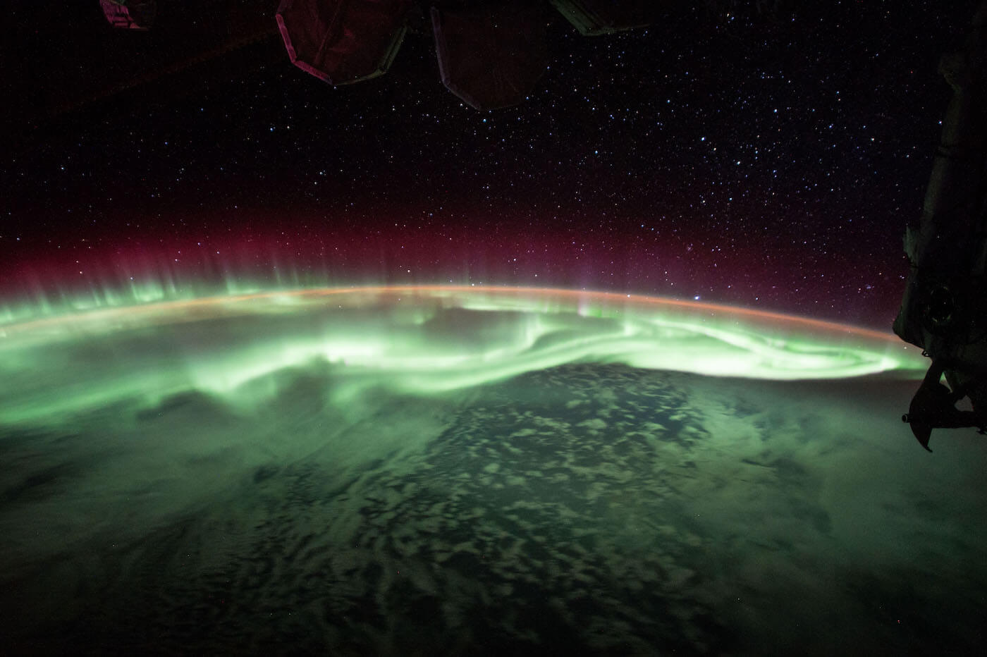 Aurora borealis as seen from above