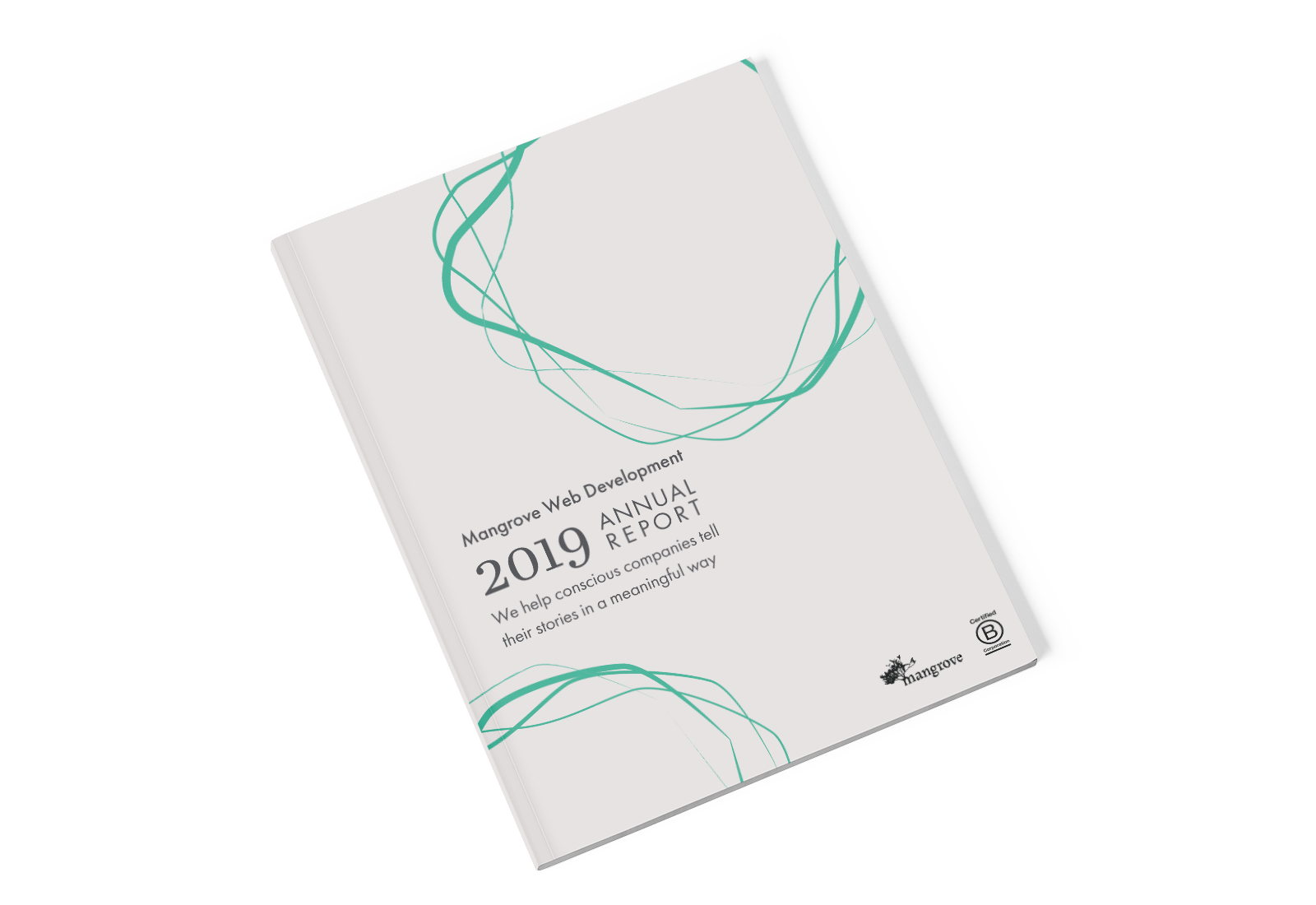 White book about 2019Annual Report Mockup