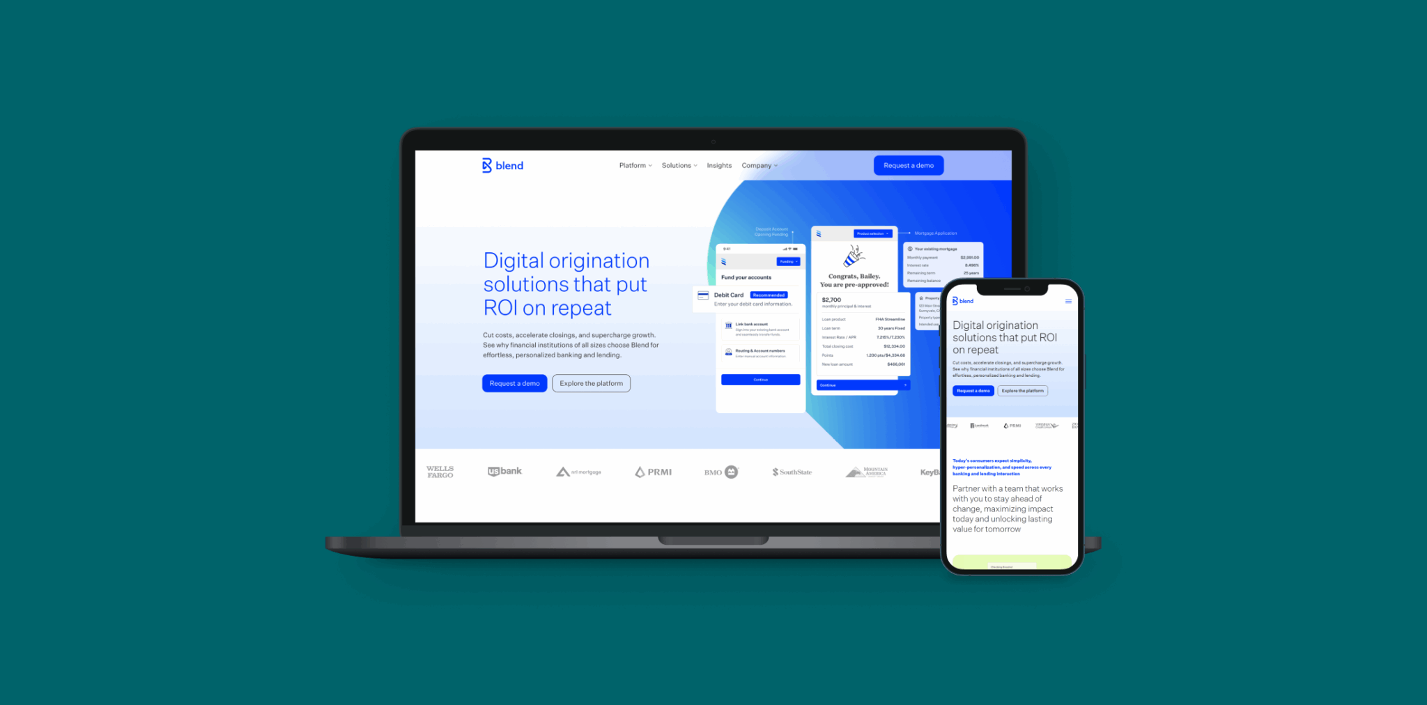 Blend desktop and mobile screen mockup