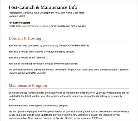 Post Launch Instructions