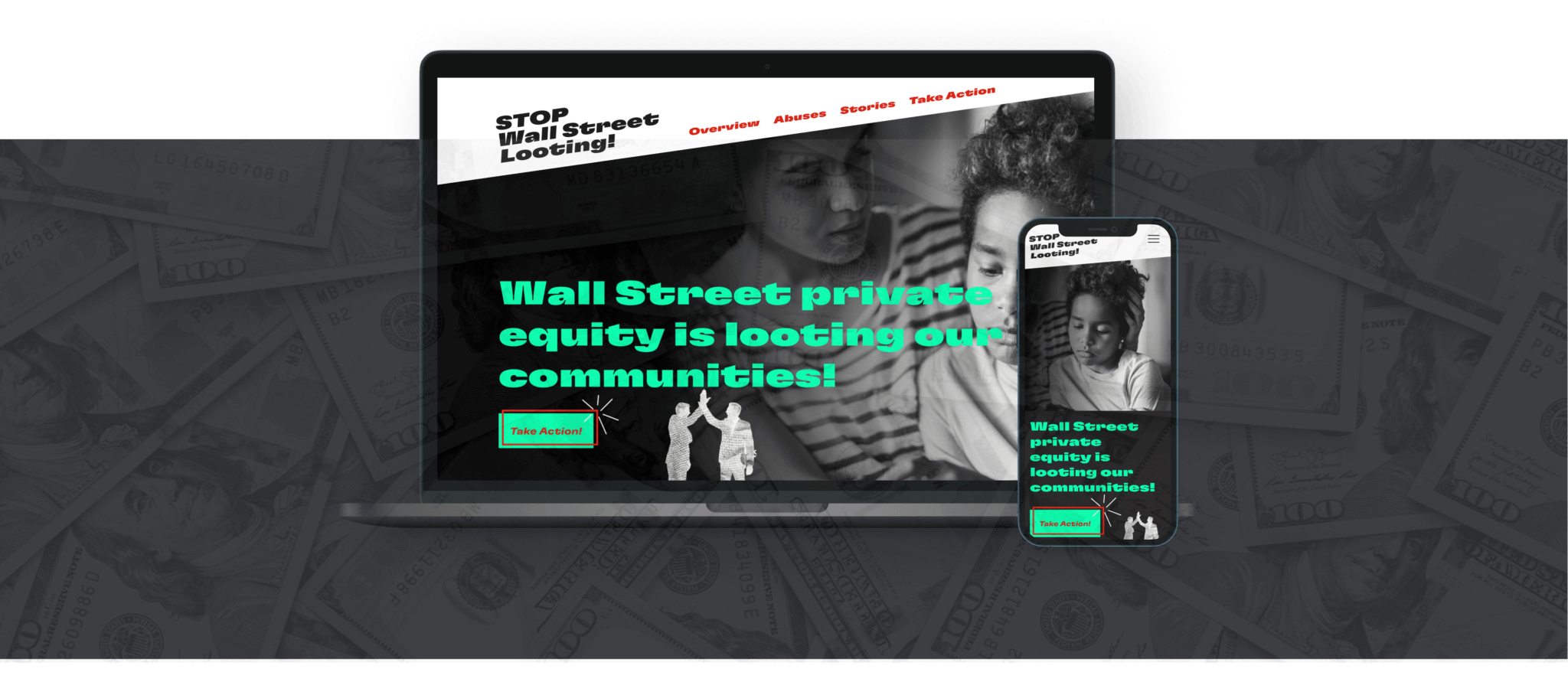 stop wall street looting homepage screenshot