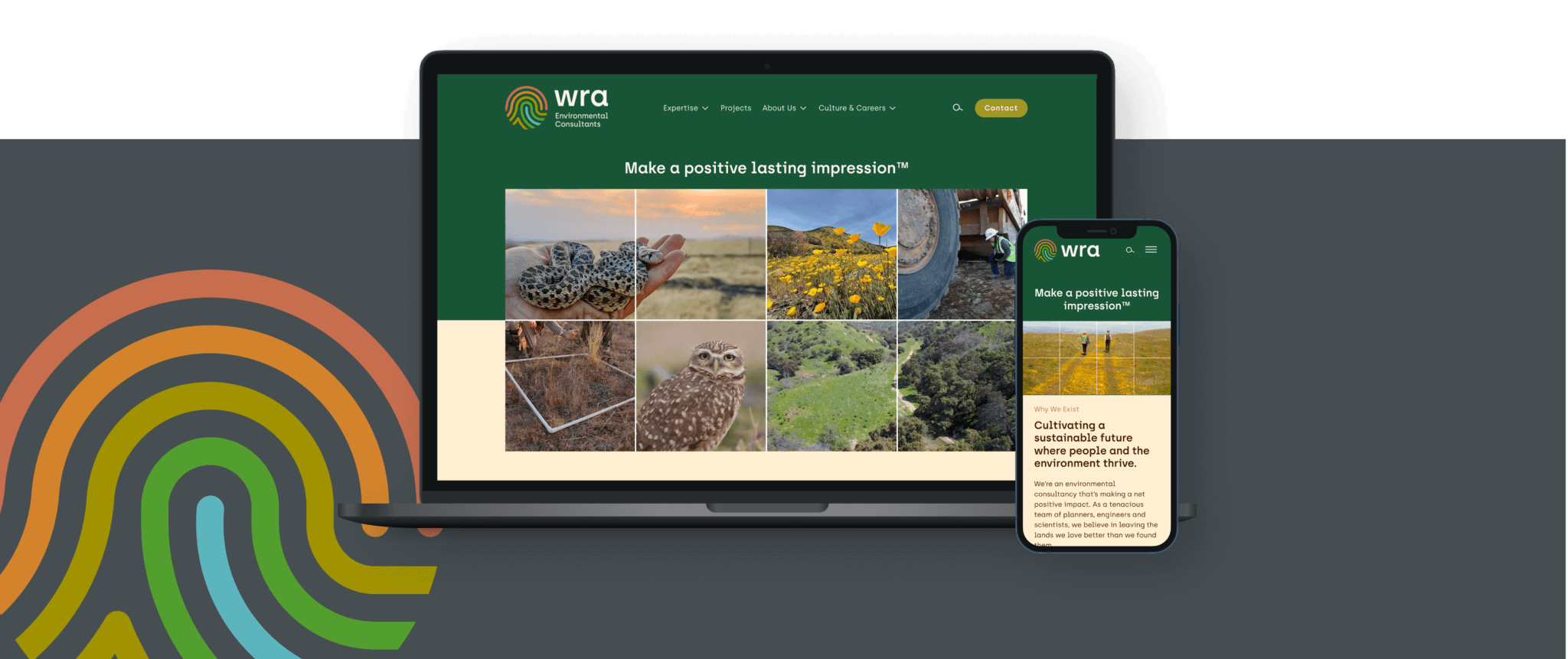 WRA home screen on desktop and mobile