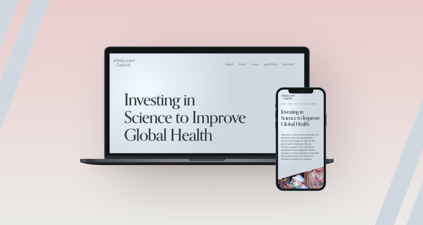 Adjuvant Capital desktop and mobile home page