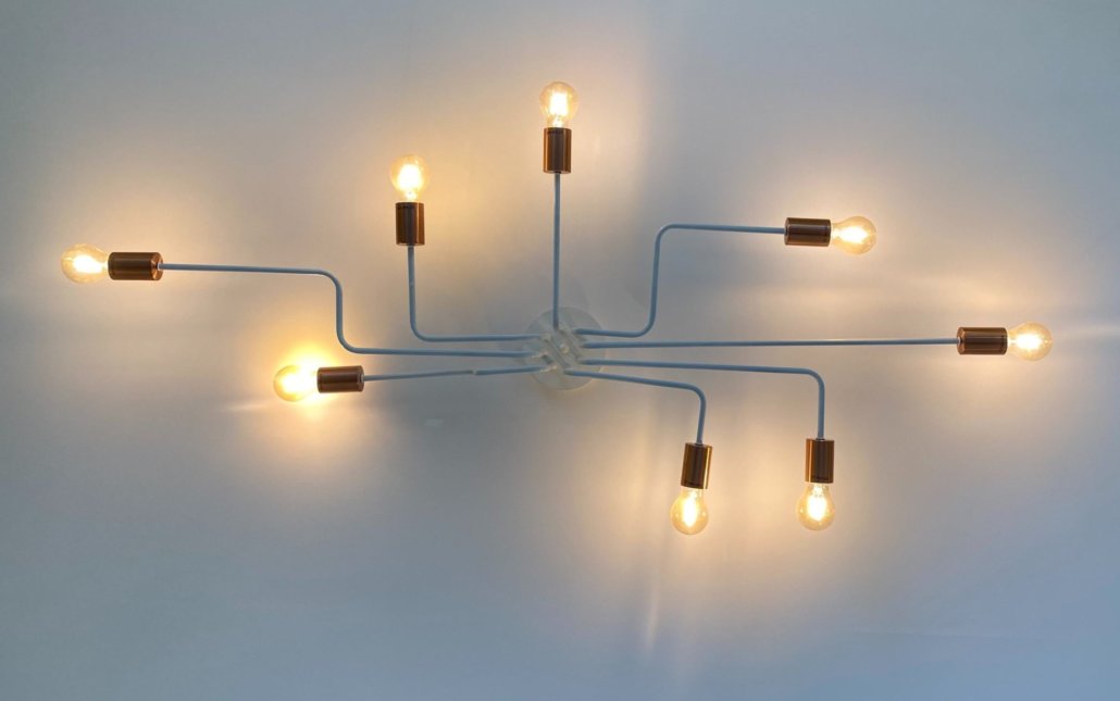 image of lightbulbs that are all connected and bright with ideas.