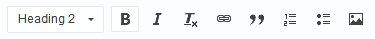 version of a wysiwyg tool bar with the standard options that are included