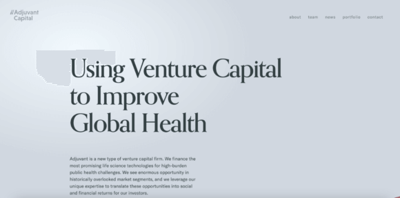 Homepage of Adjuvant Capital