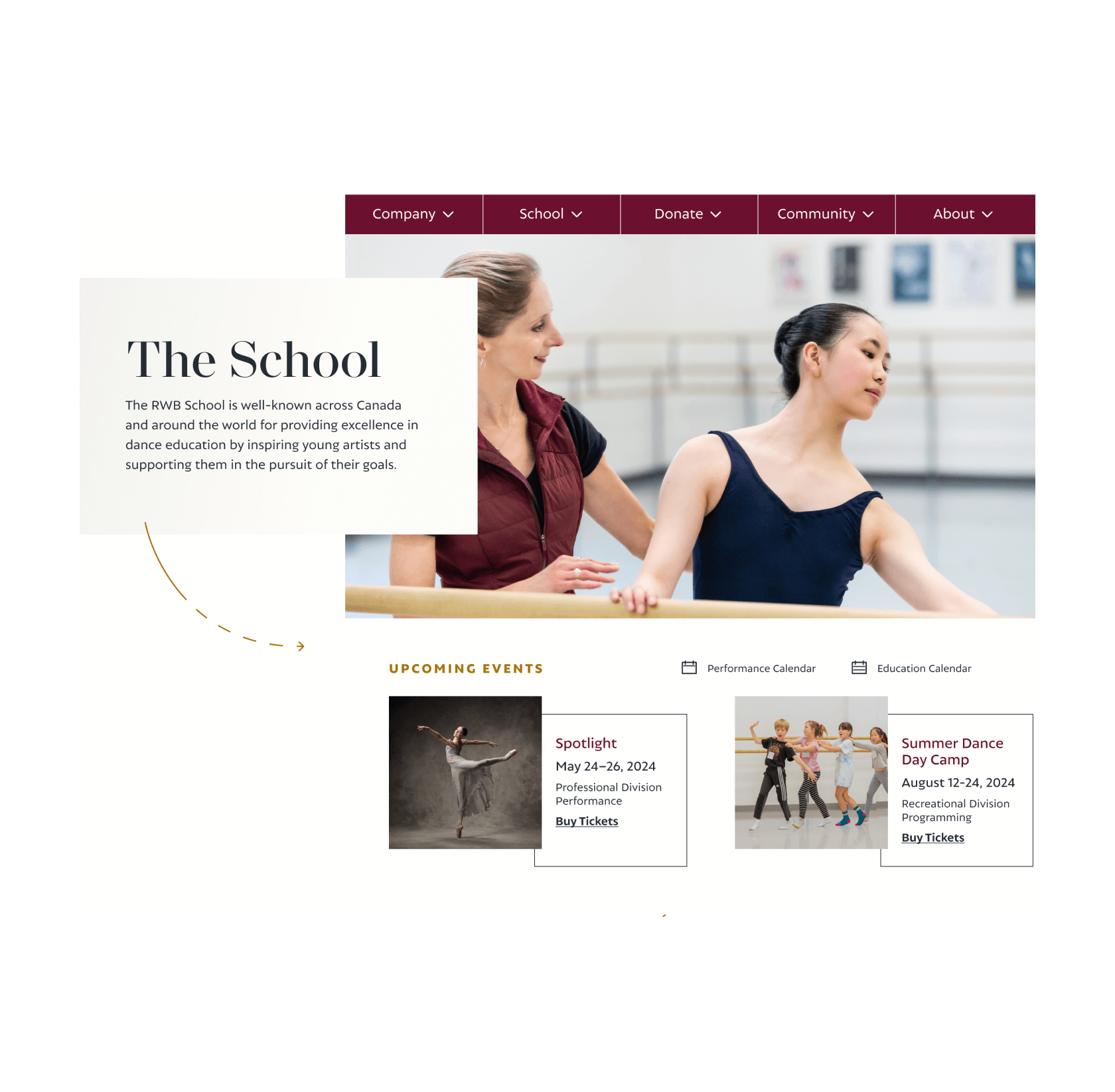 RWB the School page screenshot