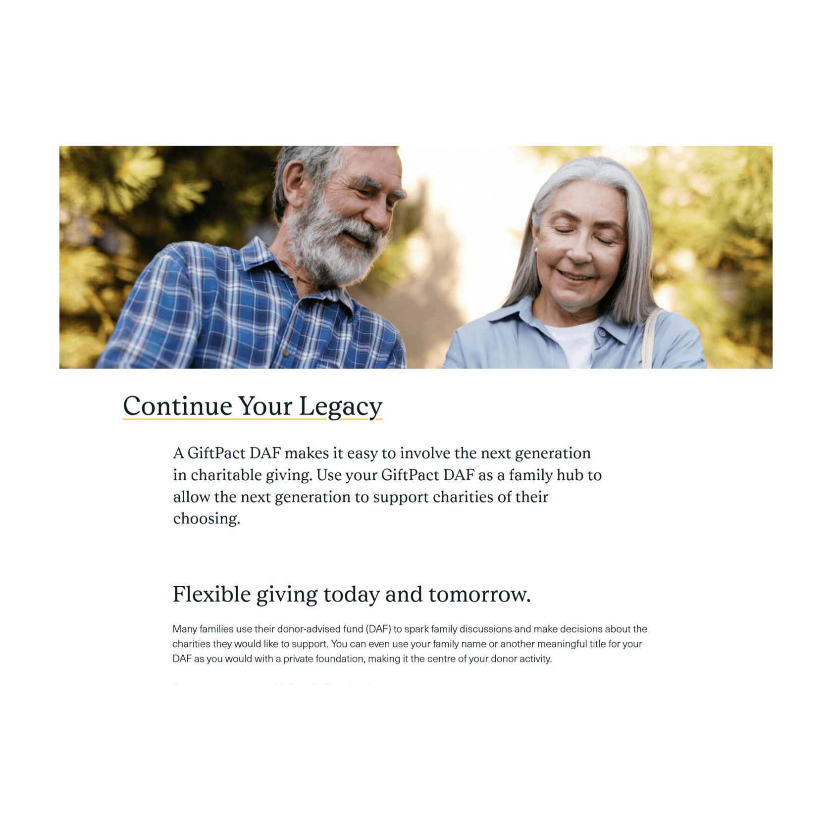 GiftPact giving page screenshot