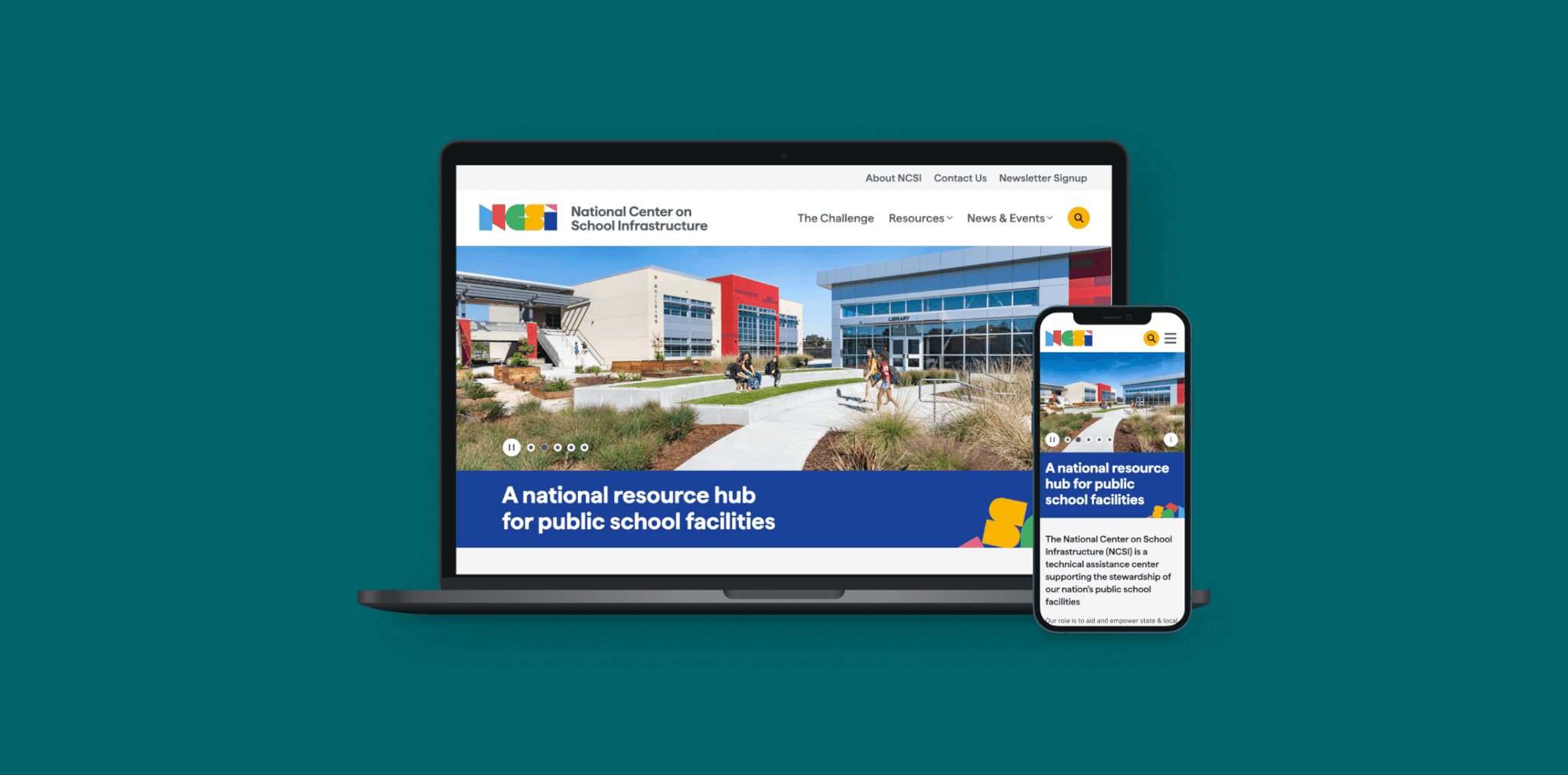 Mockup of NCSI site on desktop and mobile screens