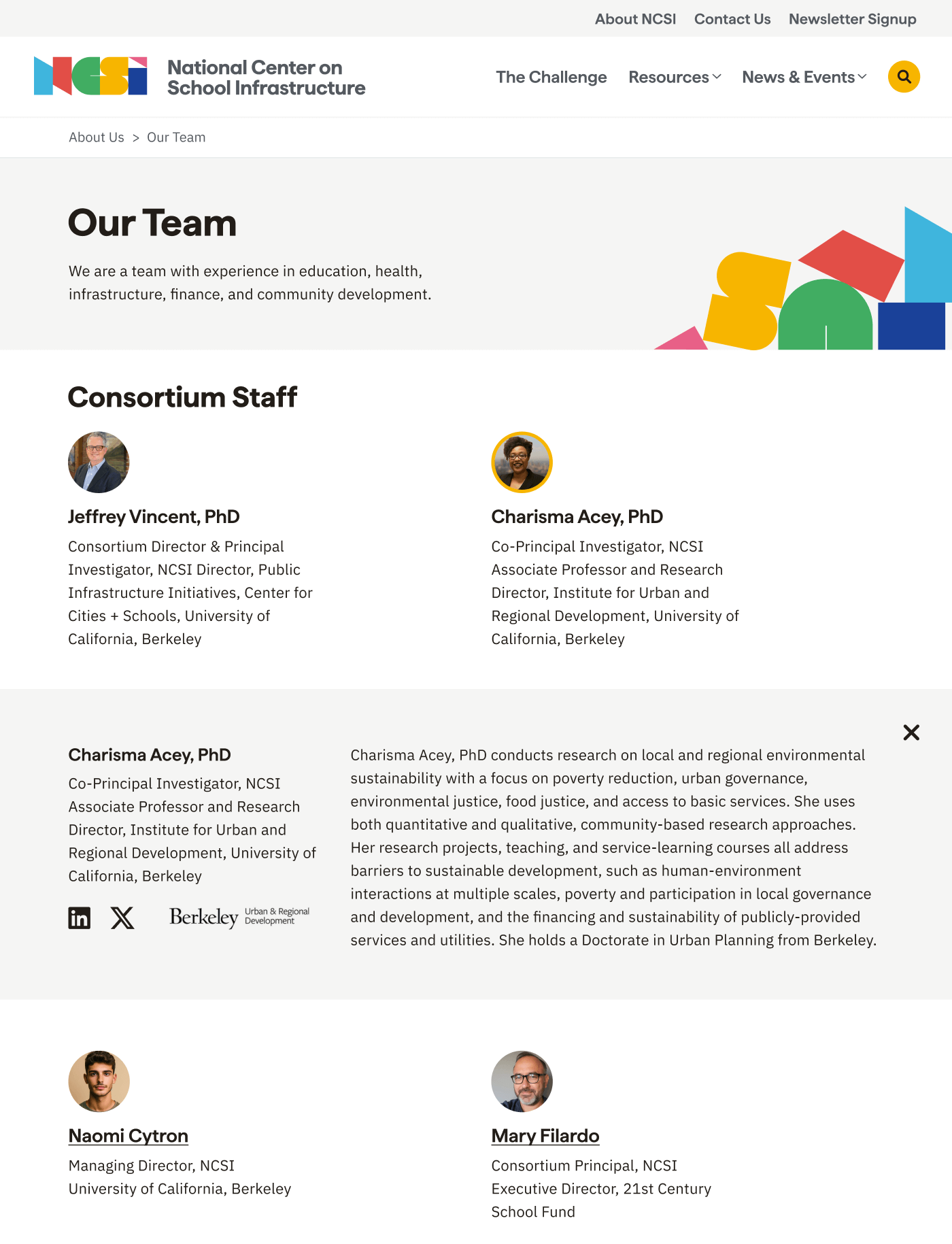NCSI Team & Advisors screenshot