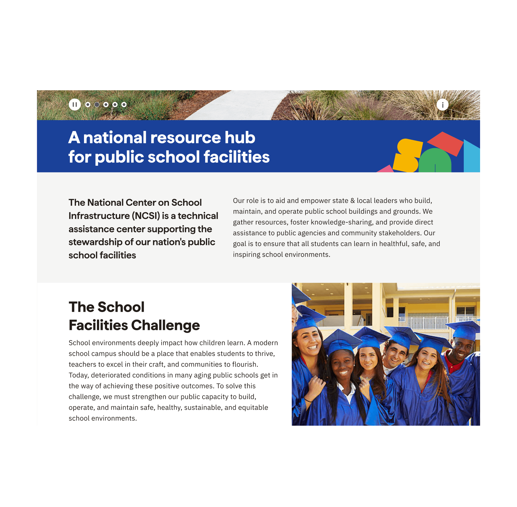 NCSI home page screenshot