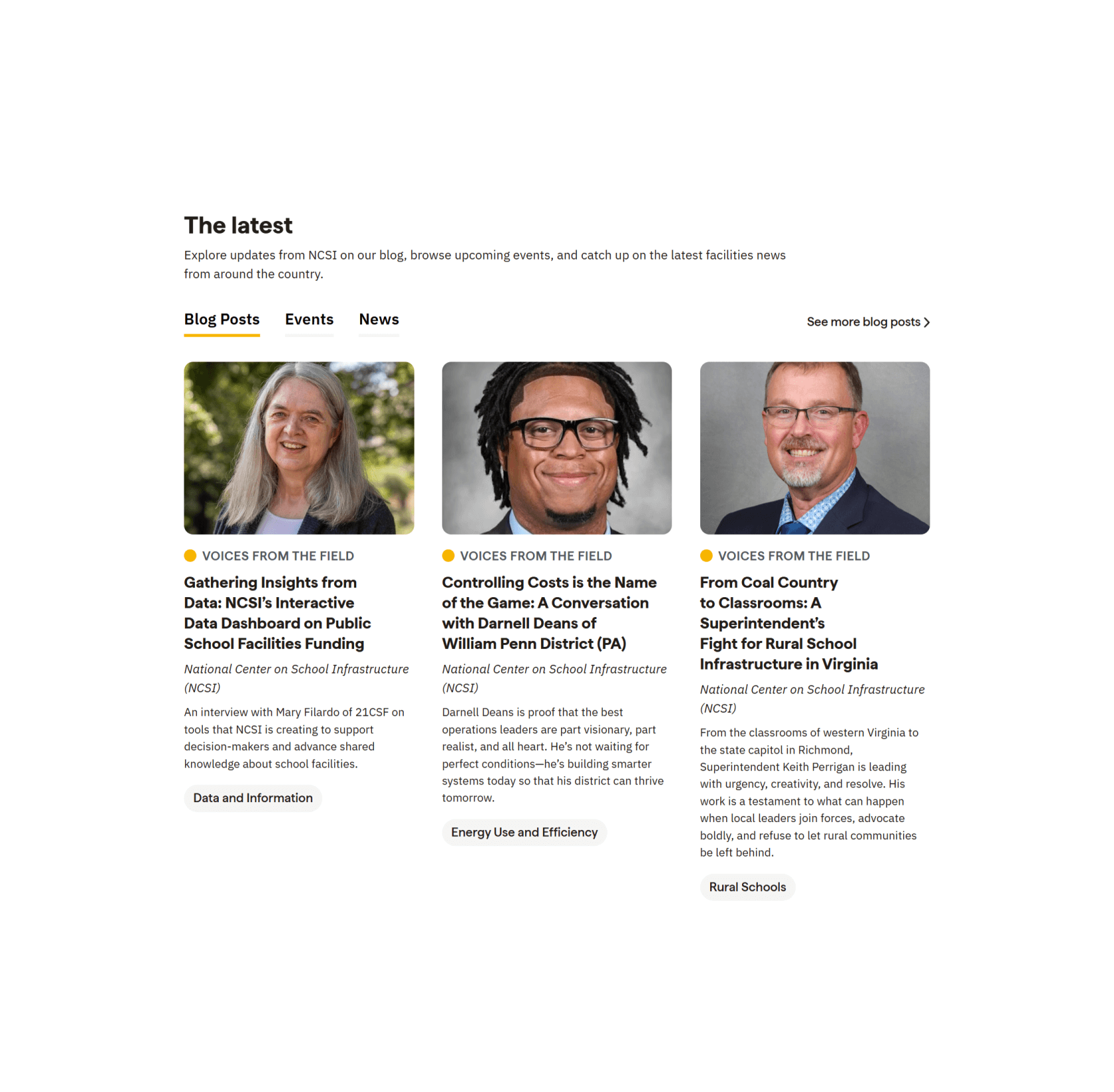 NCSI latest blog screenshot