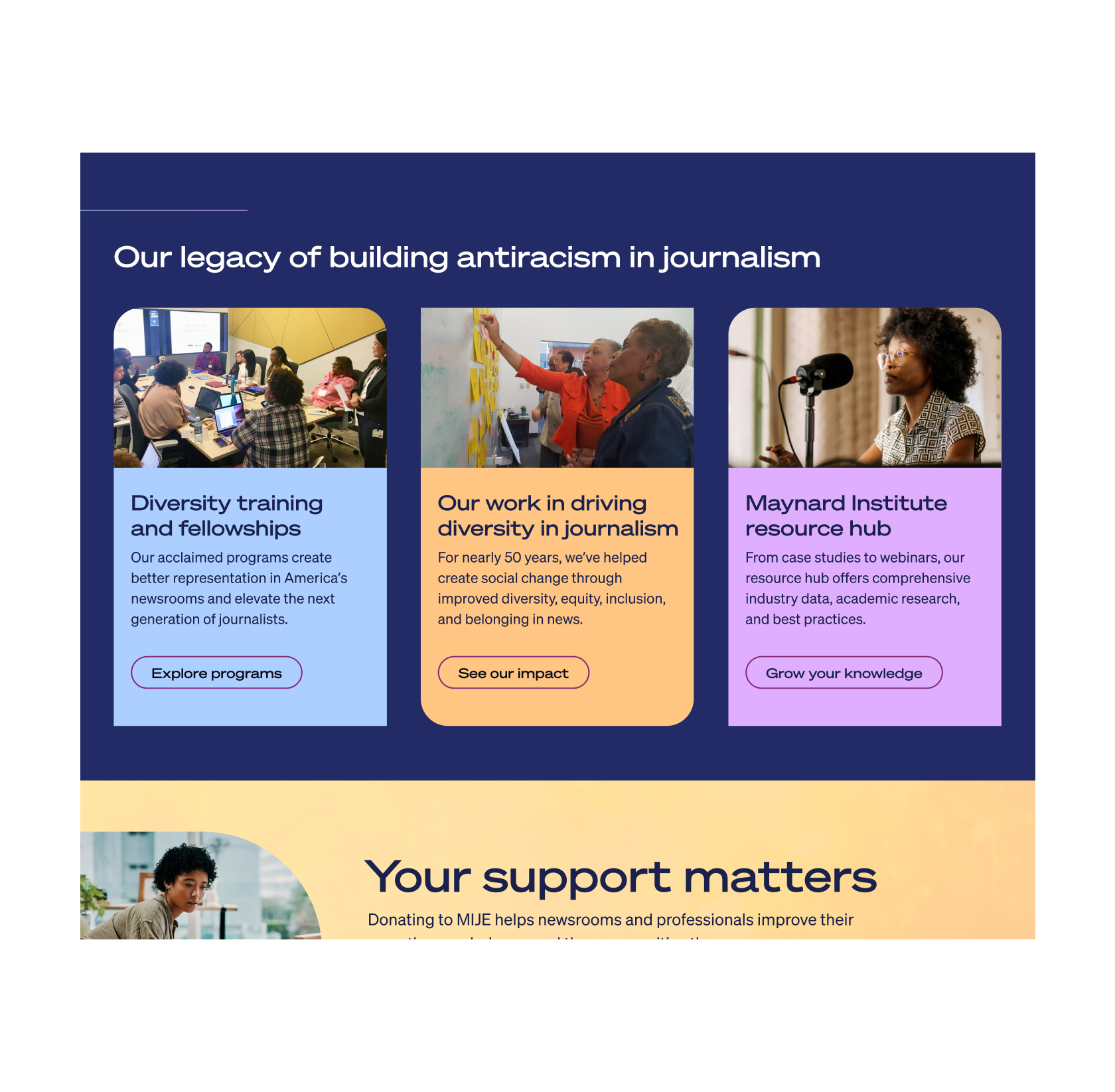 Maynard Institute home screenshot