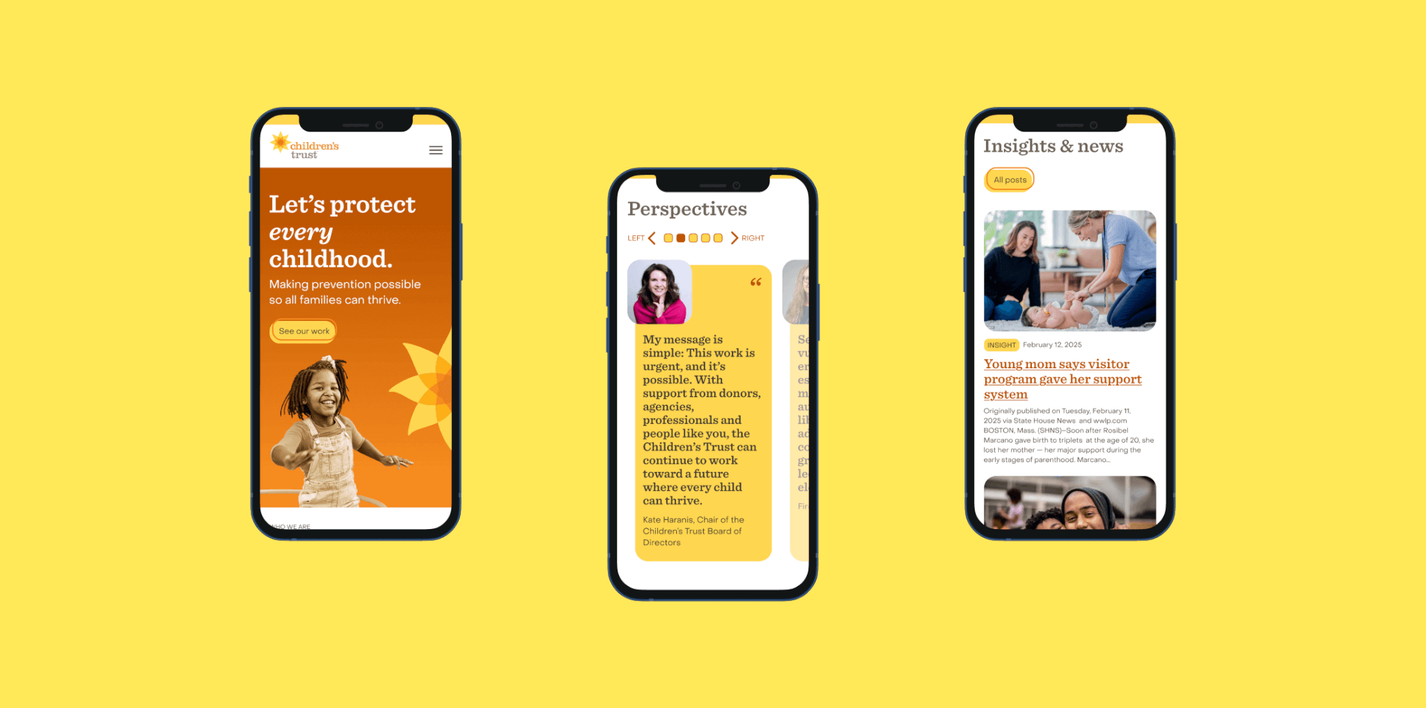 CTMA mobile screens mockup