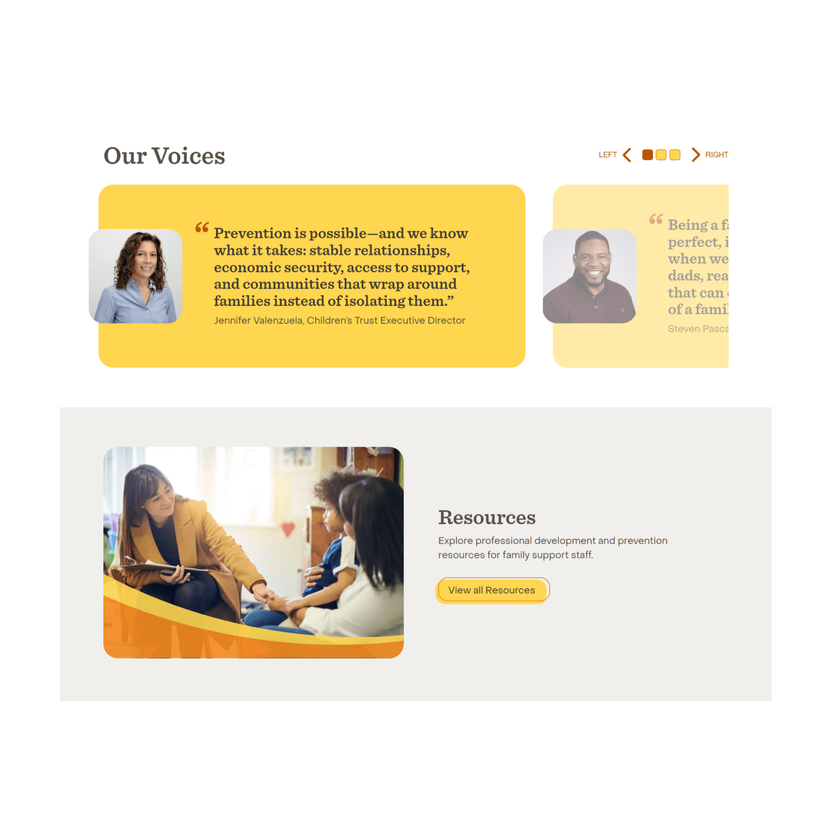Testimonial slider screenshot