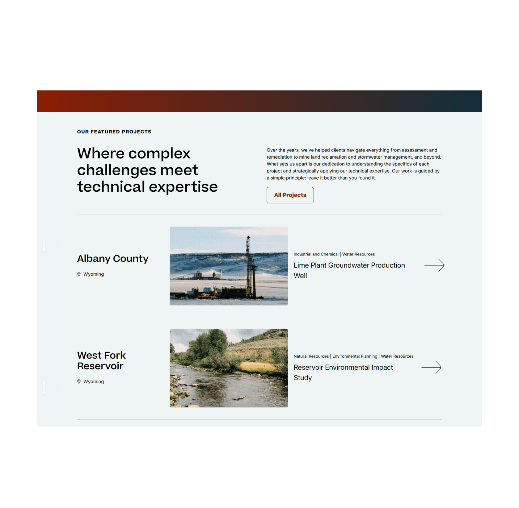 Trihydro featured projects screenshot
