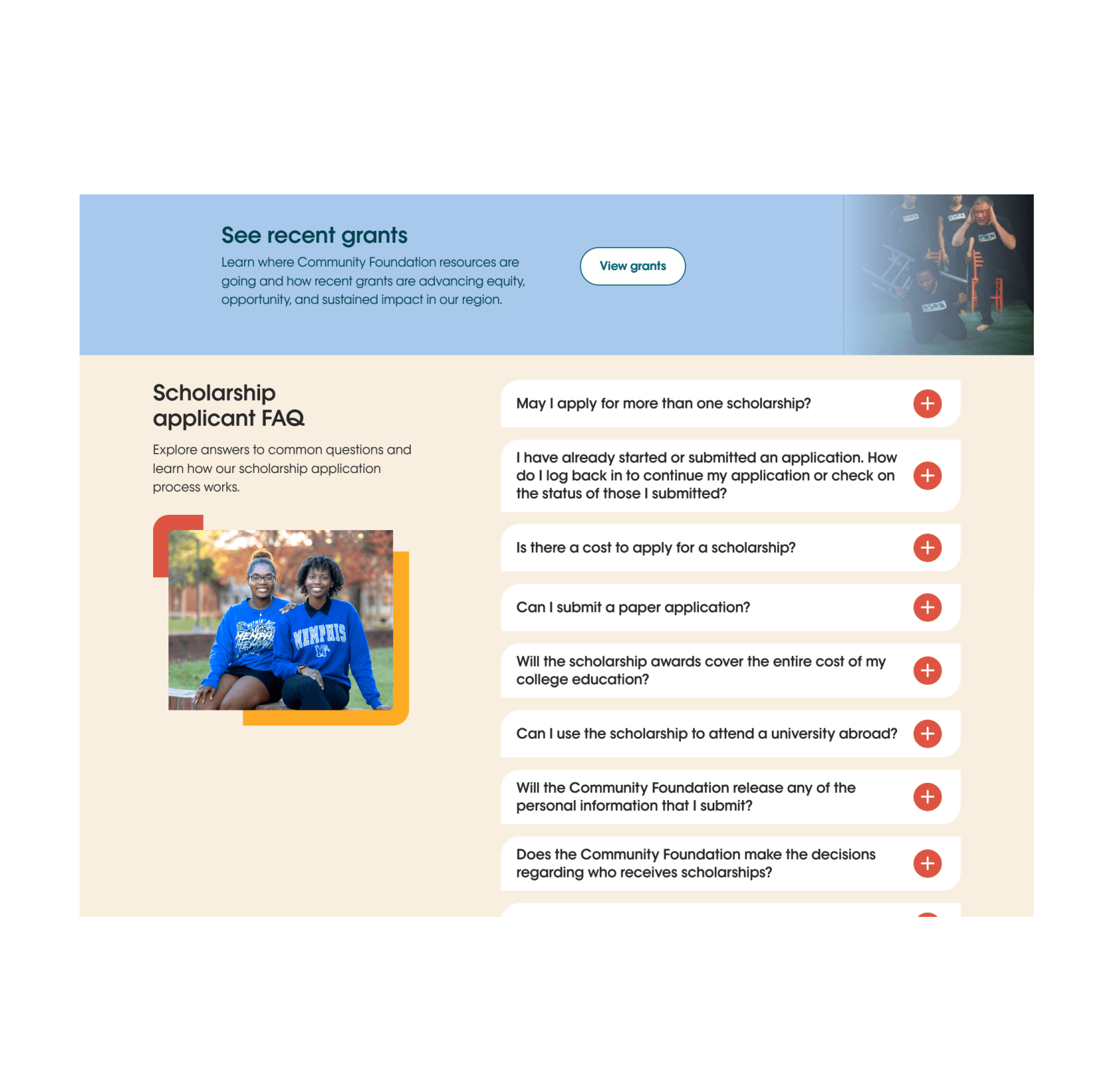 FAQ section screenshot