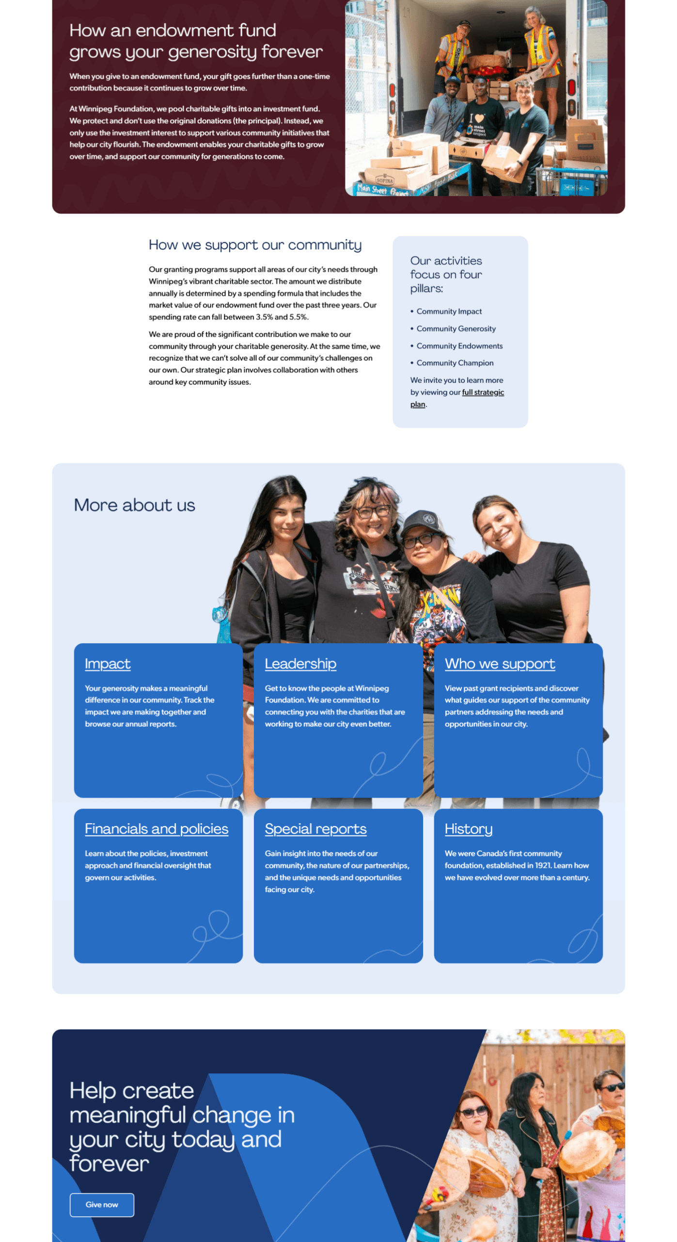 Winnipeg Foundation who we are screenshot