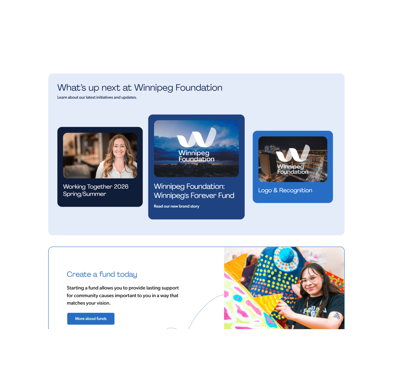 Winnipeg Foundation home screenshot2
