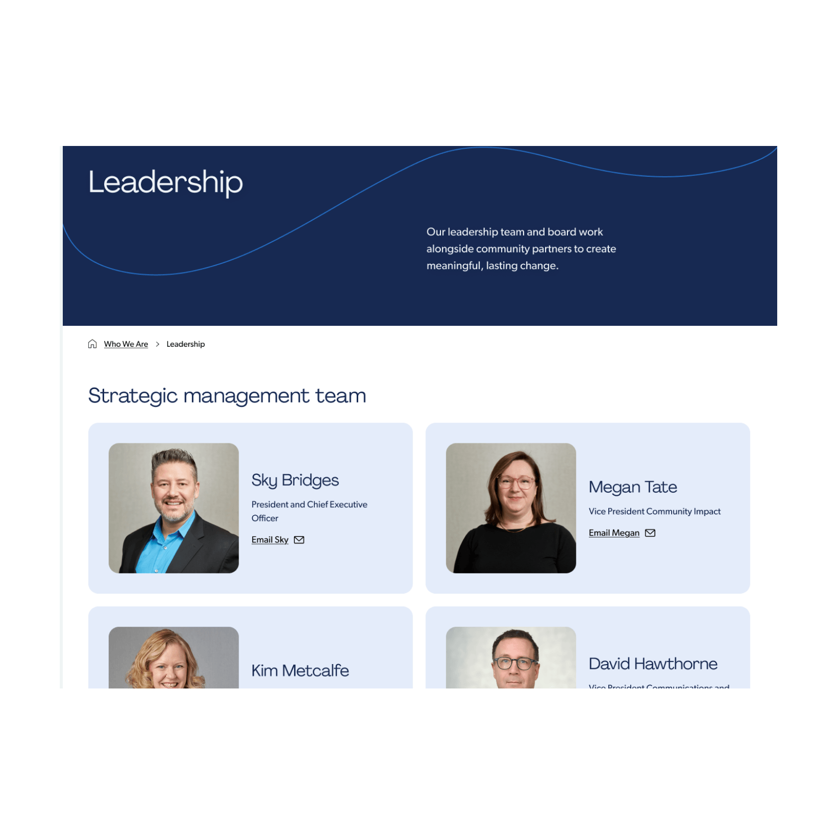 Winnipeg Foundation Leadership screenshot
